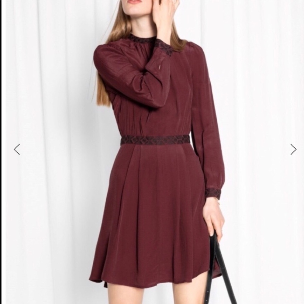 & Other Stories Burgundy Dress